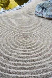 Zen design in sand garden