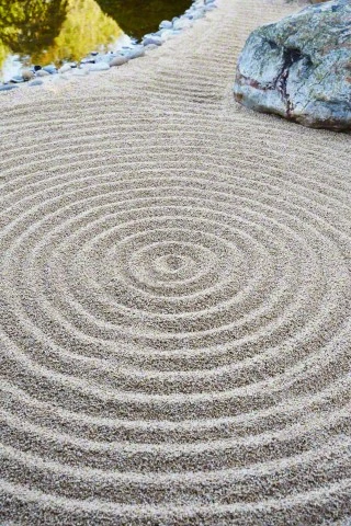 Zen design in sand garden