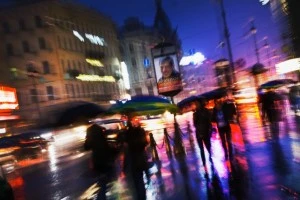 A wet night on Nevsky Prospect.
